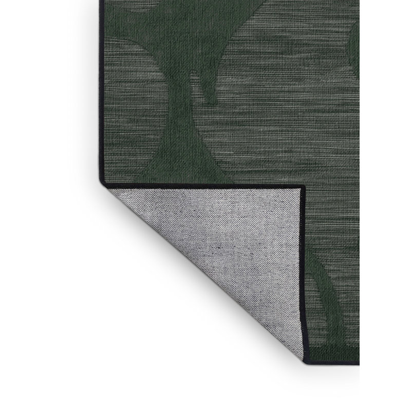 Machine Washable Abstract Gray Area Rug, Square 4'