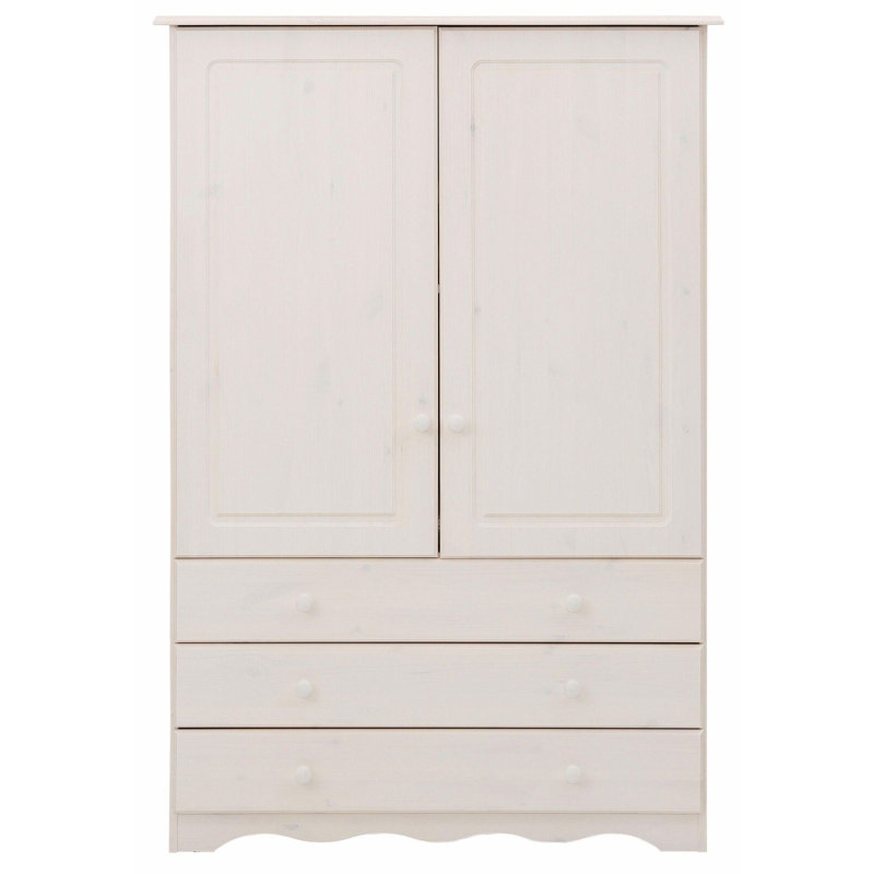 Rolla 2 Door Solid Wood Wardrobe, White