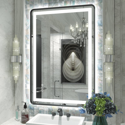 Aevar UL Certified Front & Back LED Anti-Fog Tempered Glass Bathroom/Vanity Mirror with 3-Year Warranty
