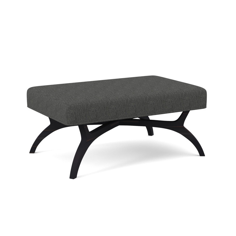 Ansel Upholstered Bench, Vintage Ebony, Stepping Stones Ivory