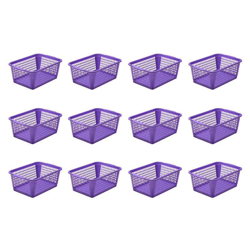 Panier de plastique, 16 x 12 x 16, Violet, 12