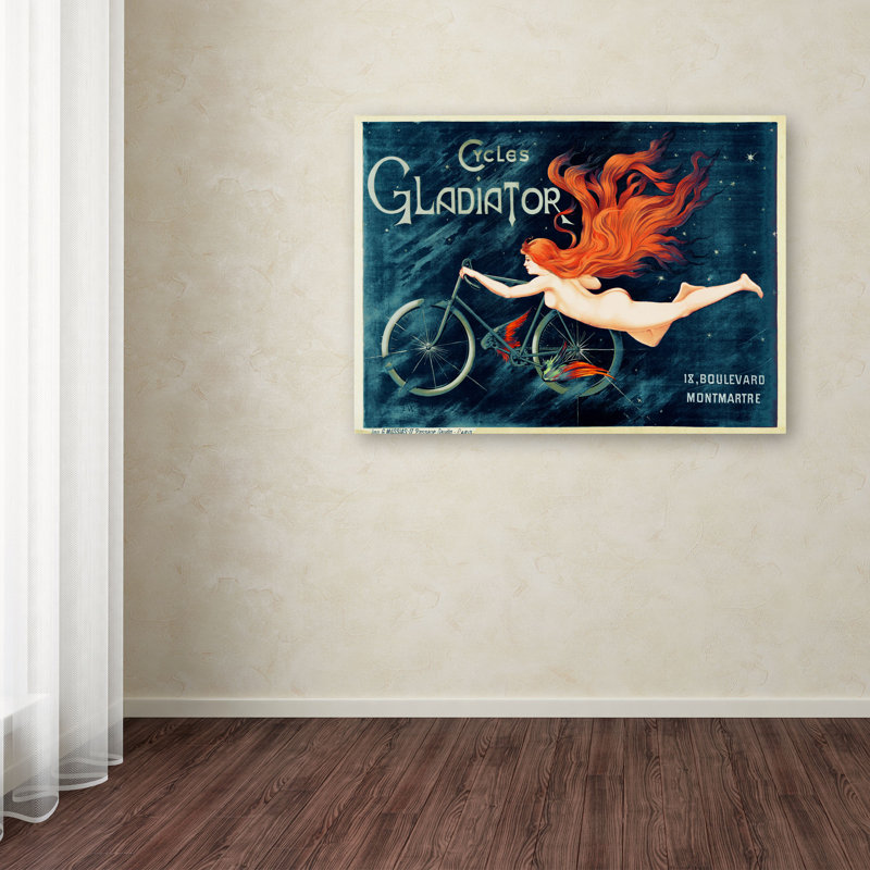 «Cycles Gladiator» par Georges Massias, affiche vintage encadrée, H 19 po x l 14 po x P 2 po