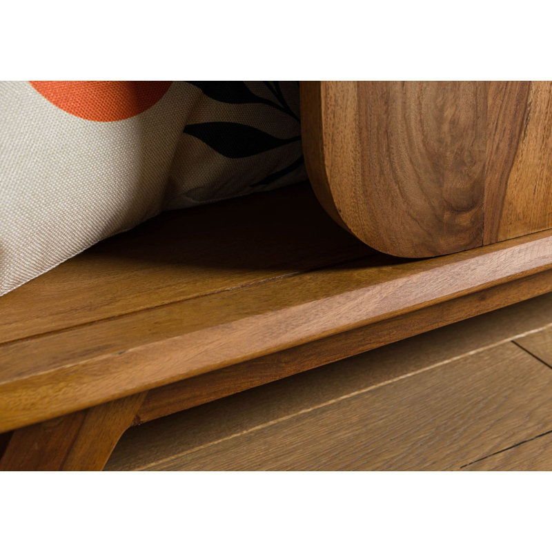 90cm Solid Wood Sideboard, Light Brown