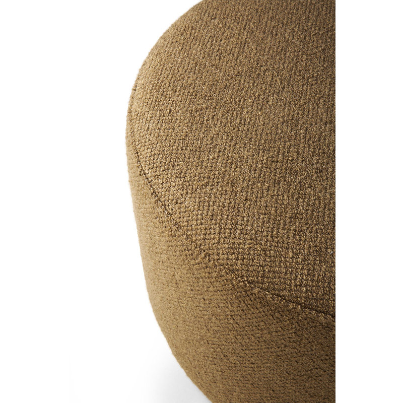 Barrow Round Pouf, Ginger Polyester Blend