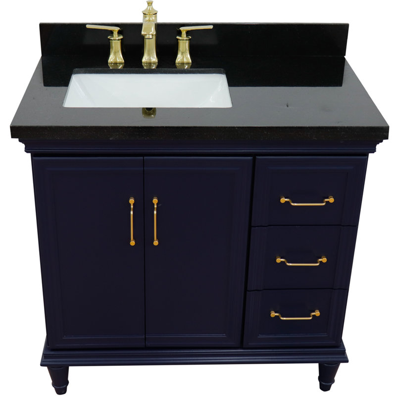 Ensemble de meuble-lavabo simple 37 po Lindaro, Bleu