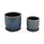 Modern Textured Ceramic Planter with Saucer-1936006861-1936006851