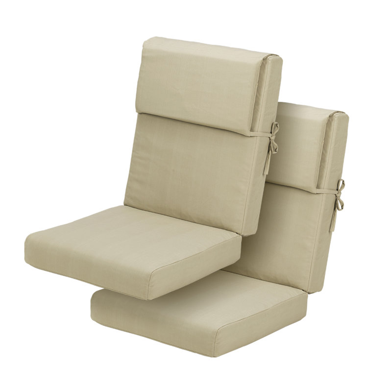4.1" Outdoor Seat / Back Cushion, Set of 2, Khaki