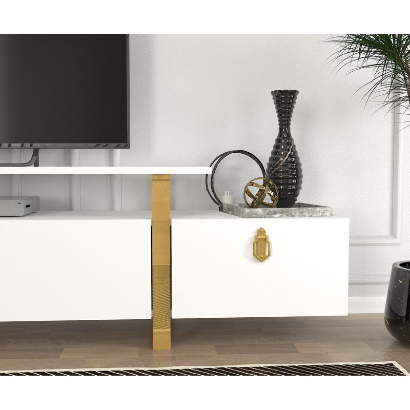 Keikei Unfinished TV Stand for TVs up to 65" with Fireplace Included