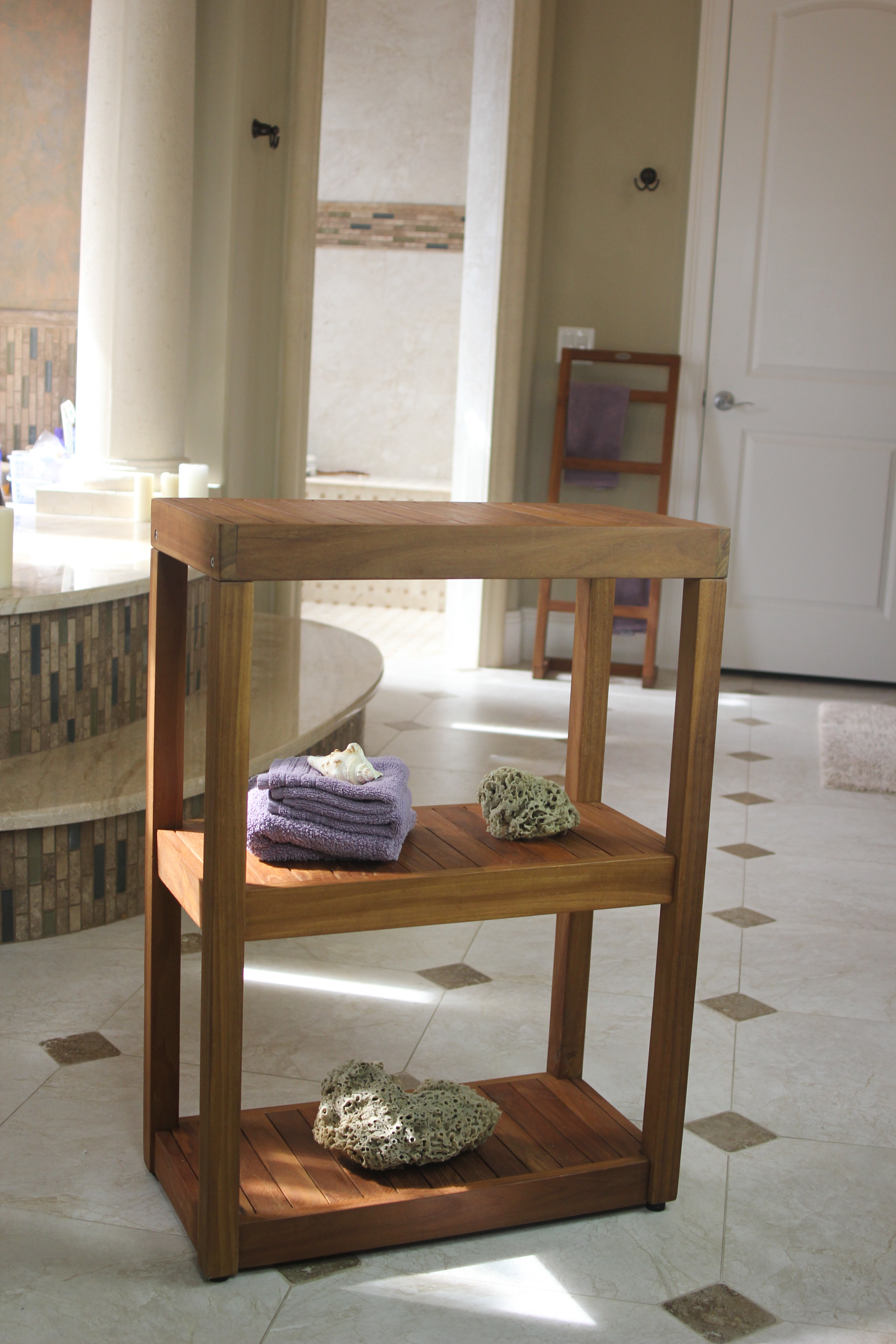Aqua Teak 24" W x 34" H Bathroom Shelf & Reviews | Wayfair