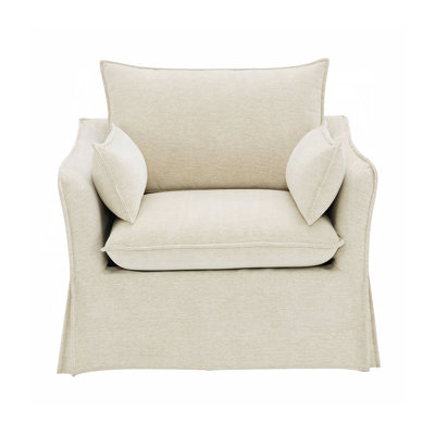 Beige Linen Chair w/2 Pillows