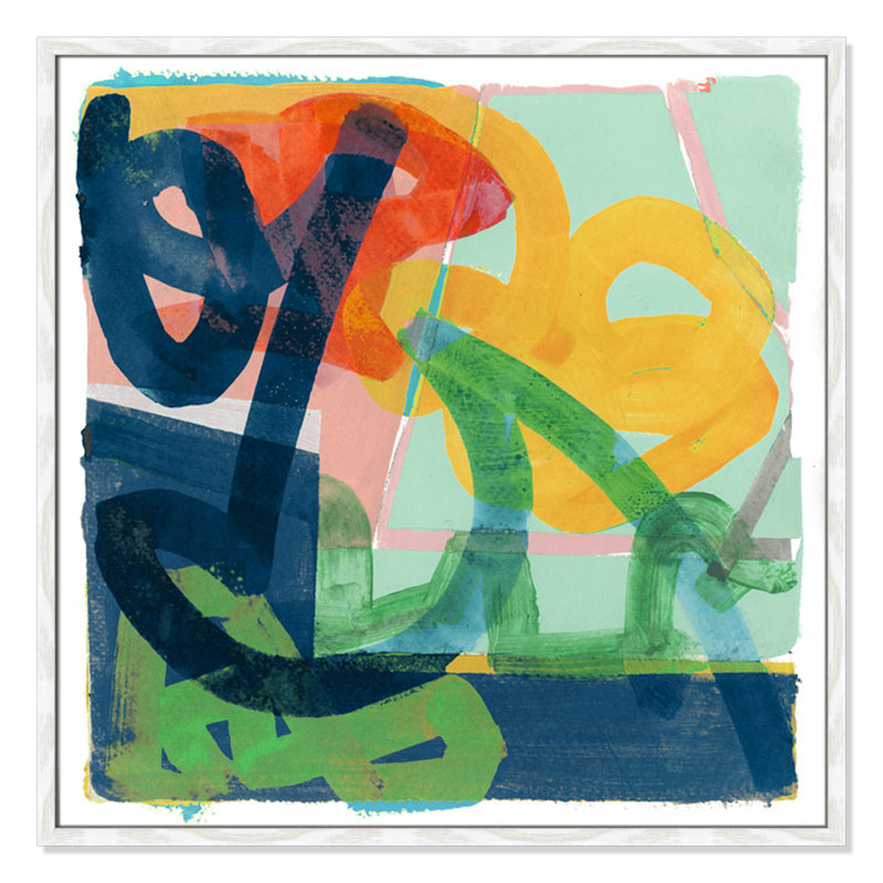 «Dwyer Link» par Cartissi - peinture encadrée, H 32 po x l 32 po x P 0,75 po, Cadre blanc