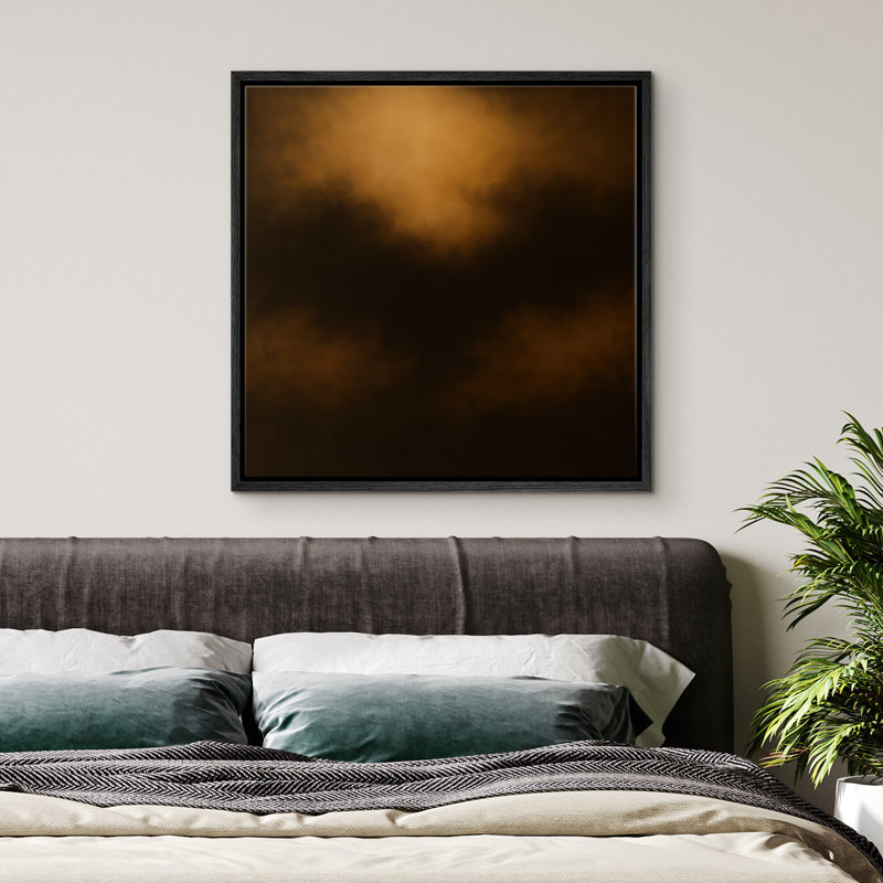 Reproduction d'art abstrait sur toile encadrée pour décoration intérieure moderne, H 24 po x l 24 po, Noir