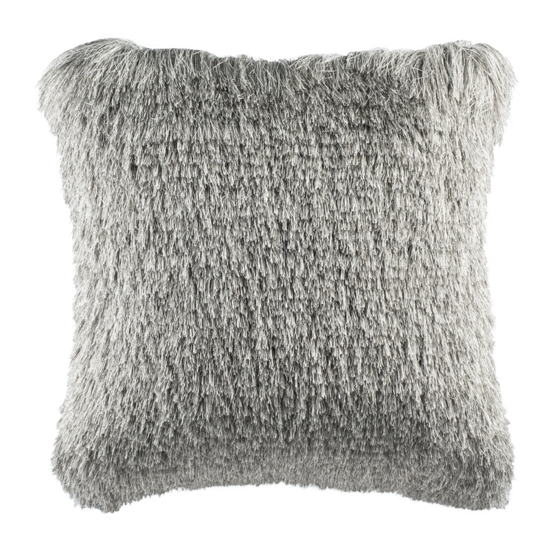 Cali Shag Throw Pillow, Silver, 20" x 20"