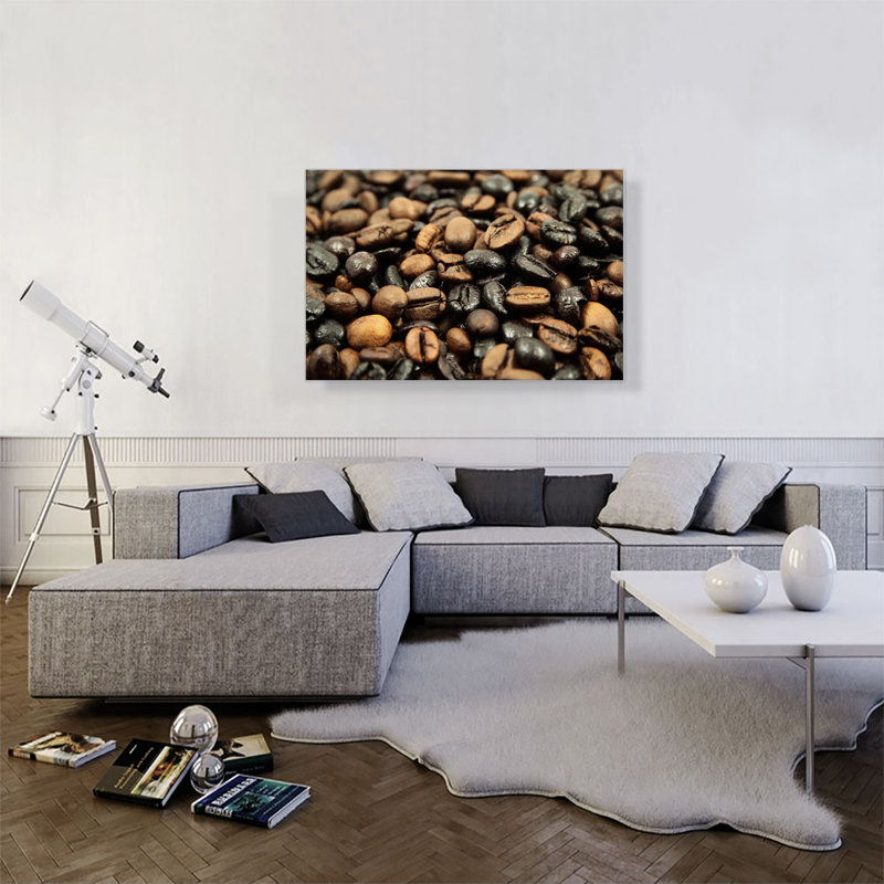Coffee Beans Coffee Shop Decor - reproduction de photo sur toile tendue, H 26 po x l 40 po x P 0,75 po