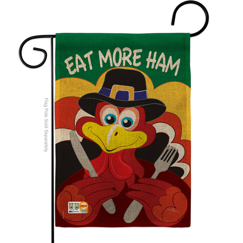 Manger plus de 2 côtés de polyester de 2 côtés en polyester de 12 po. drapeau de jardin