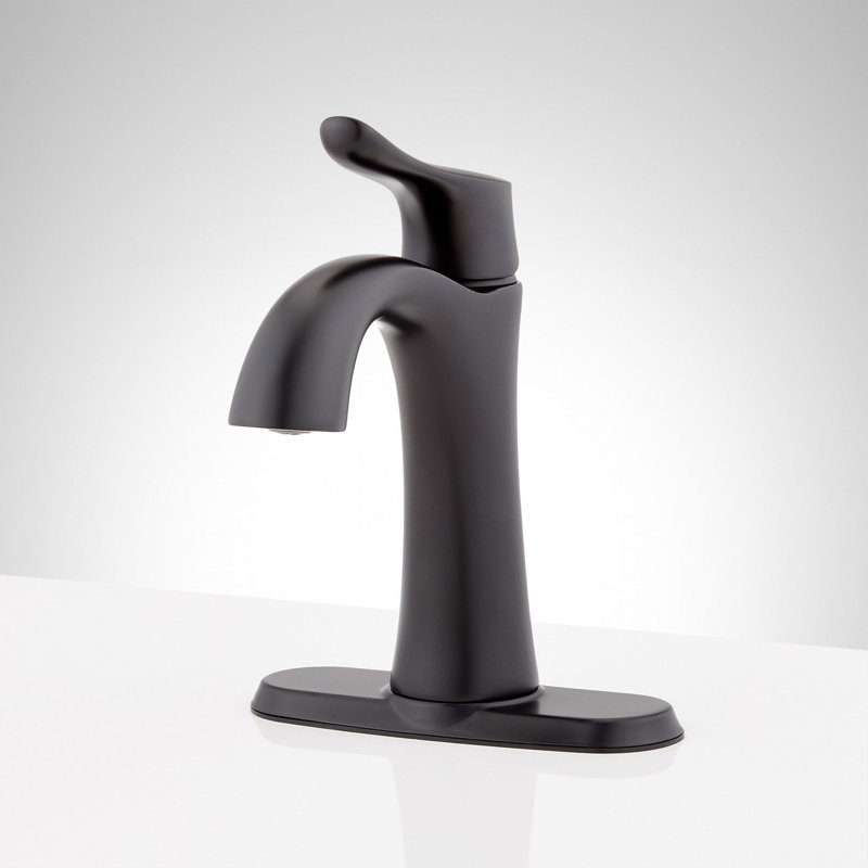 Provincetown 1.2 GPM Single Hole Bathroom Faucet with Metal Lever Handle and Pop-Up Drain Assembly, Matte Black