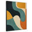 Très grande reproduction d'art sur tissu - formes modernes incurvées de style Mid-Century en moutarde sarcelle et décor d'œuvres d'art noir pour le salon ou la chambre à coucher - «Assemblage requis du cadre (cadre non fini)»-1531477637