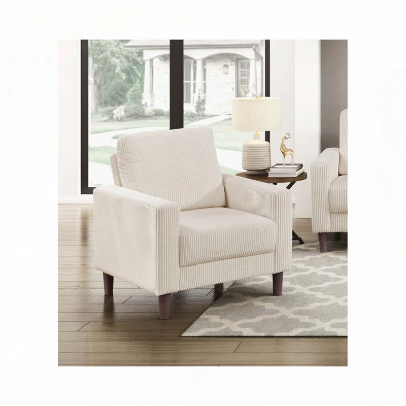 Chaise rembourrée en velours côtelé