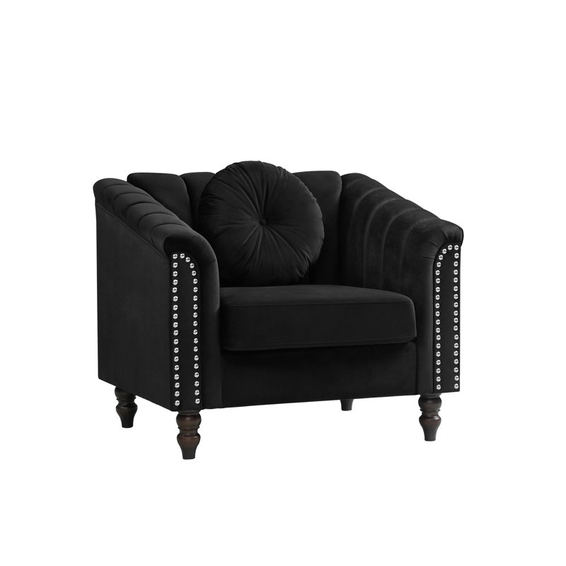 Labryant Black Microfiber Living Room Chair, Black Microfiber / Microsuede