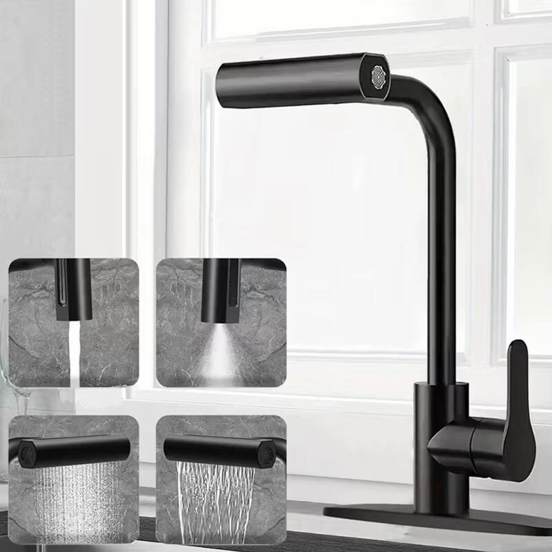 Robinet d'évier de cuisine noir mat
