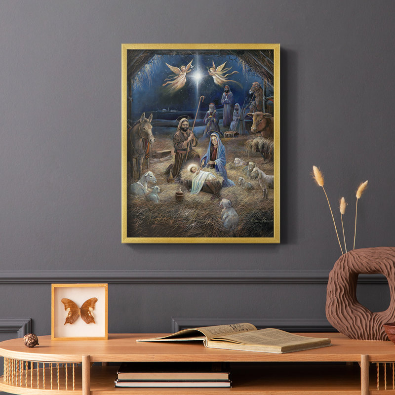 Silent Night Framed Print - Solid Wood, 14" H x 11" W