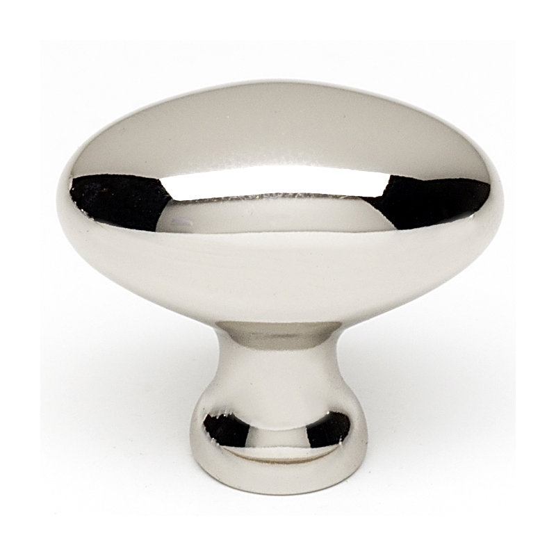 Oval Knob, Polished Chrome, 1.25" H x 0.75" W x 0.5" D