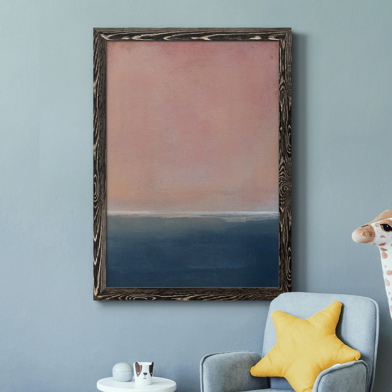 Coucher de soleil - Peinture sur toile encadrée, H 37,5 po x l 27,5 po x P 1,5 po, Toile avec cadre noir