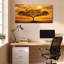 Ensemble de 1 tableau sur toile tendue représentant un paysage d'acacias au coucher du soleil-378735711