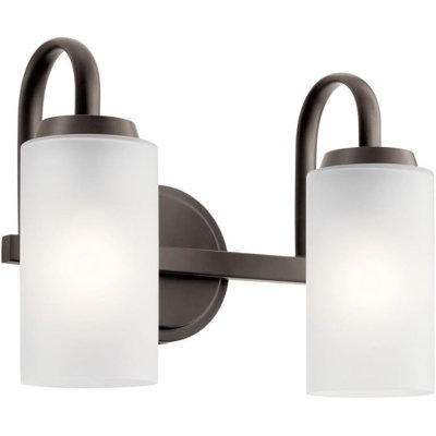 "Meuble-lavabo 2 lumières Kennewick Latitude Run® en bronze vieilli - élégance 150W"
