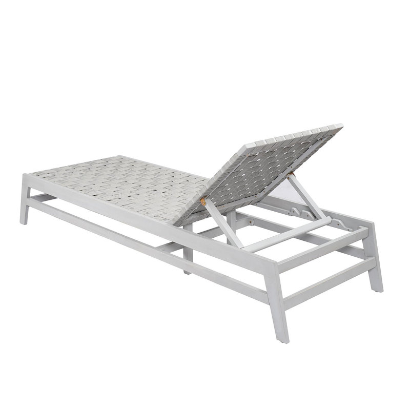 Outdoor Rope Chaise Lounge, Gray/Light Gray
