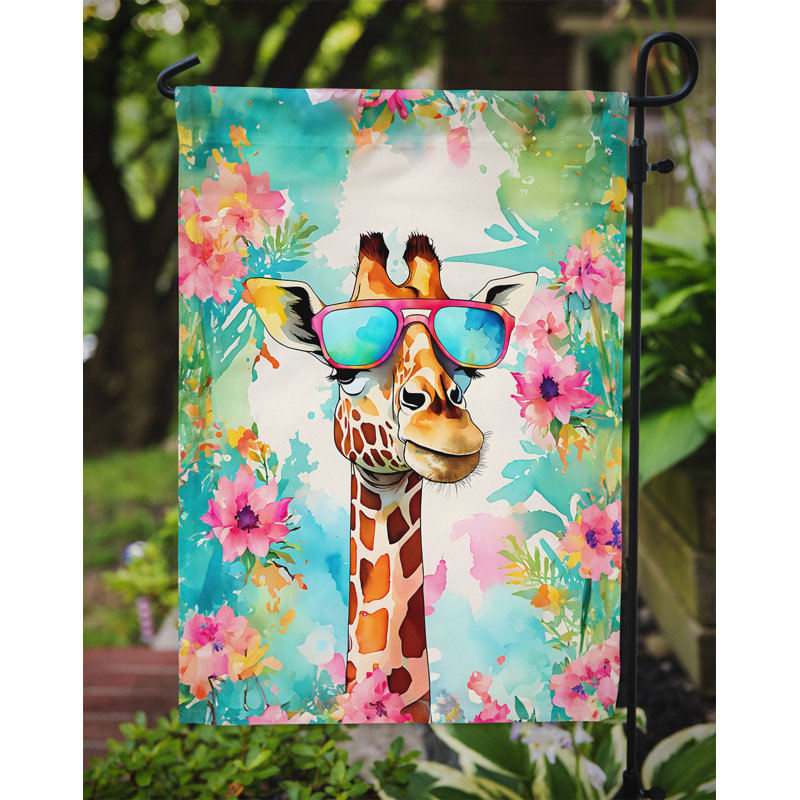 Drapeau de jardin hippie girafe