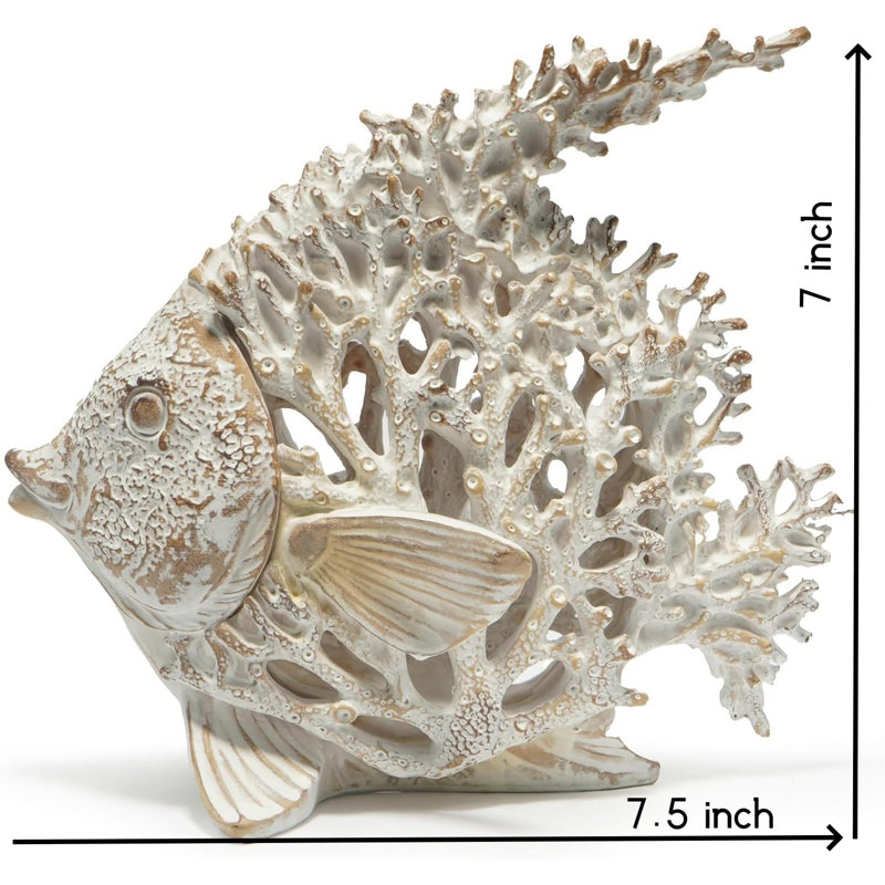 Statue de poisson-corail blanc