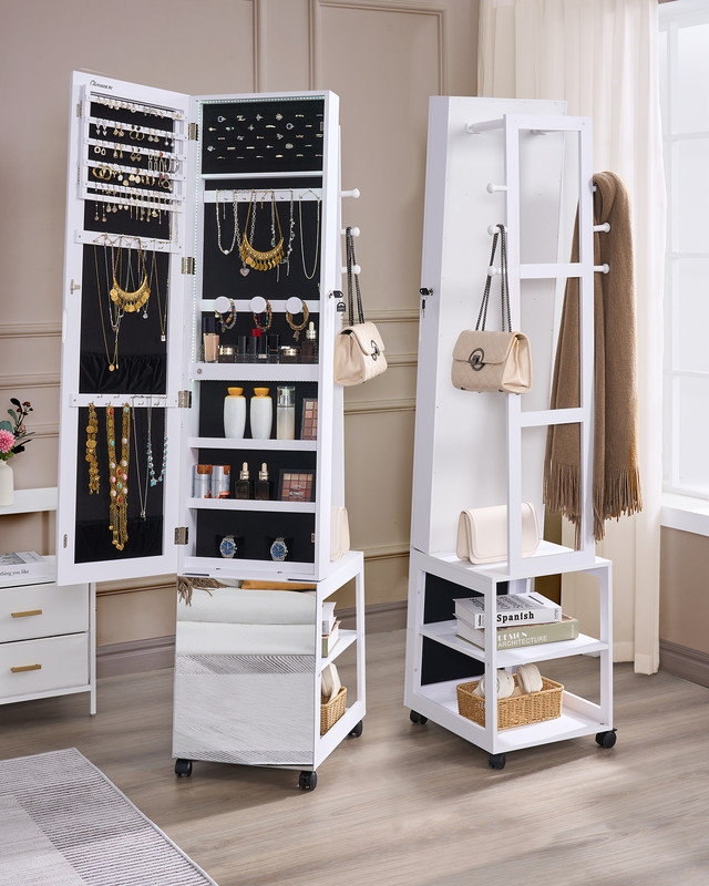 Armoire pour bijoux en panneau de fibres à densité moyenne 14,2 po Jenah
