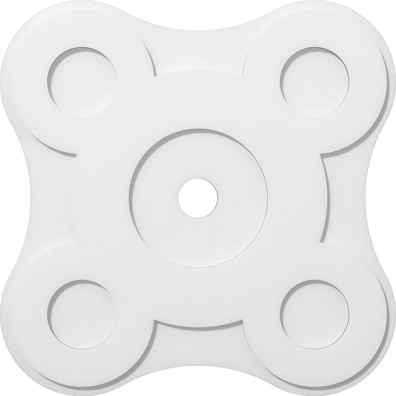 Diamètre intérieur de médaillon contemporain en PVC de 3 pi Luna de qualité architecturale, H 30 po x l 30 po x P 1 po