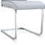  Ensemble de 3 petites tables de salle à manger rondes avec chaises rembourrées en polyuréthane et pieds arqués argentés, gris clair-994948511-994948510