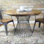 Lakeland Mango Round Wood Top Dining Table with Steel Base