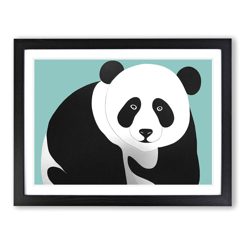 Marvellous Panda - Single Picture Frame Painting, Black, 34cm H x 46cm W x 2cm D