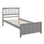 Lit plateforme en bois simple, gris