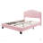 Upholstered Flower-Shape Bed, Elegant Flowers Headboard With LED Light Strip-559025921-559025920