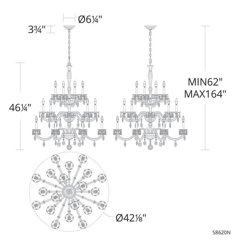 San Marco 20 - Light Chandelier, Black