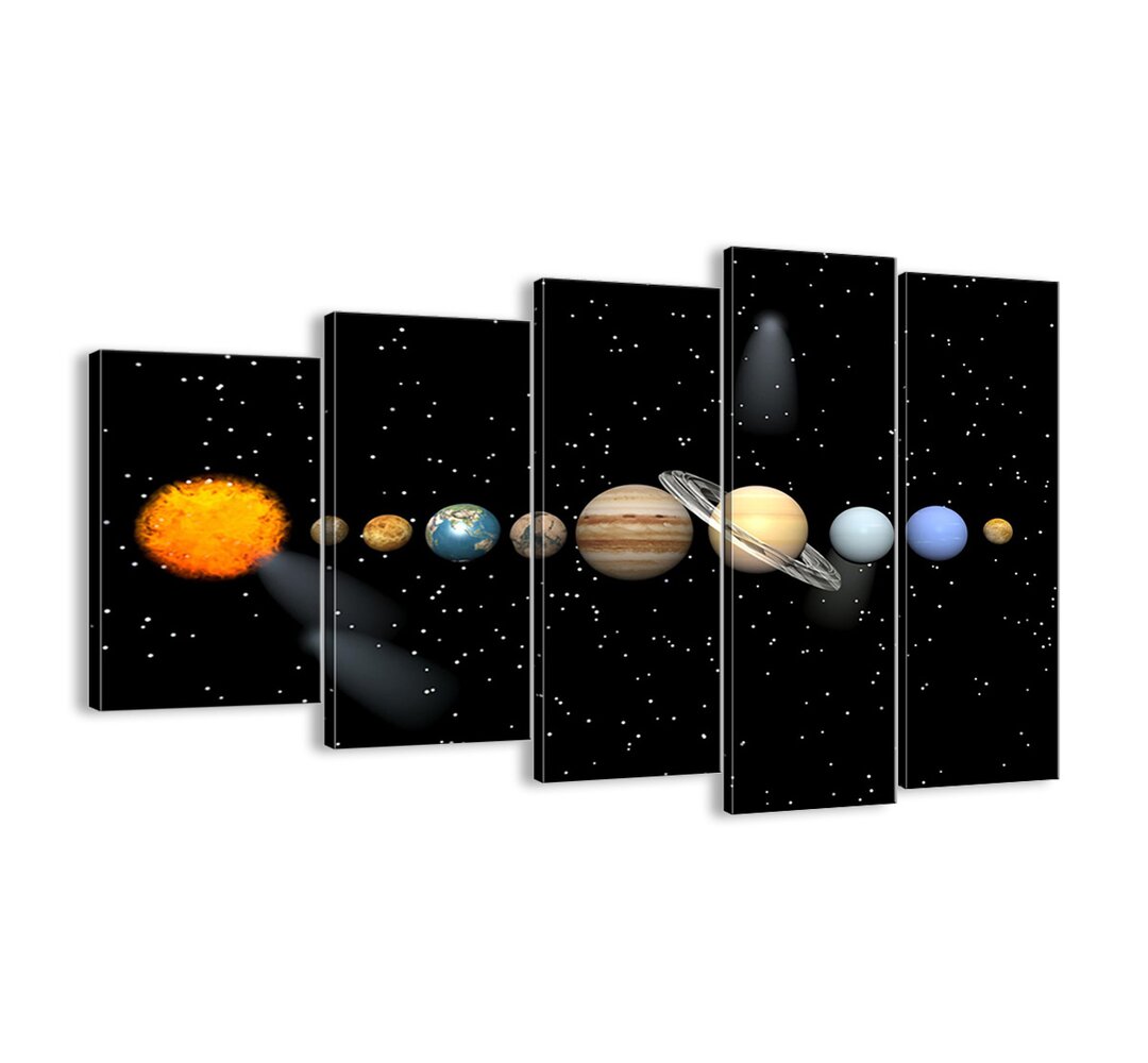 And the Planets Go Crazy, Go Crazy ... - 5 Piece Unframed Graphic Art Print Set on Canvas