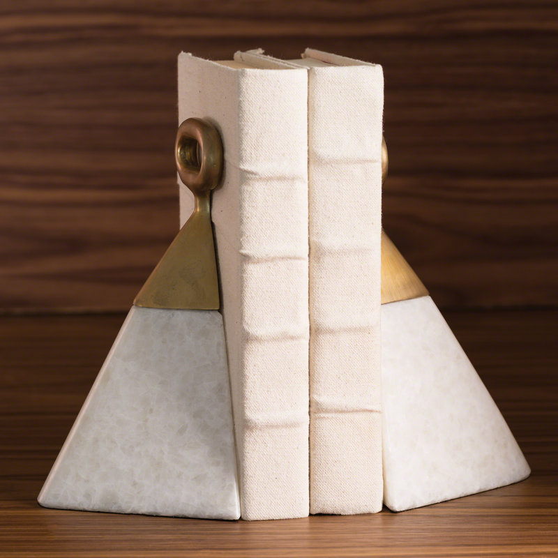 Set of 2 Equestrian Marble Book Ends