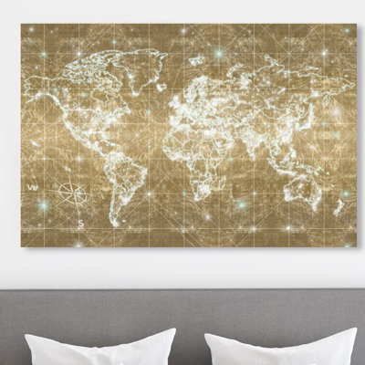 « mapamundi galaxy gold », impression sur toile