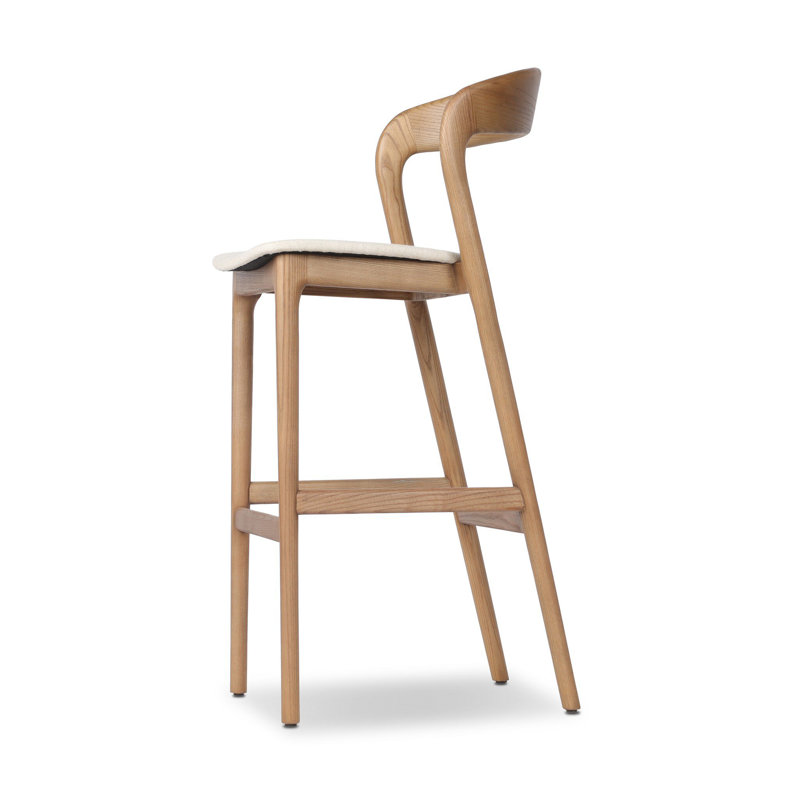 Amare Stool, Counter Stool (26.5" Seat Height), Alcala Cream Polyester Blend/Amber Ash