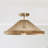 19"W x 7"H 1-Light Dual Mount Pendant in Matte Brass with Mango Wood and Handwrapped Jute Rope