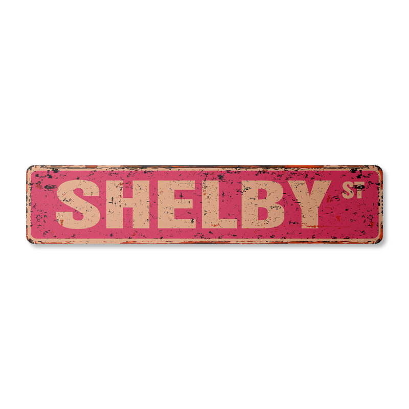 Plaque de rue Shelby, H 4 po x l 18 po x P 0,1 po