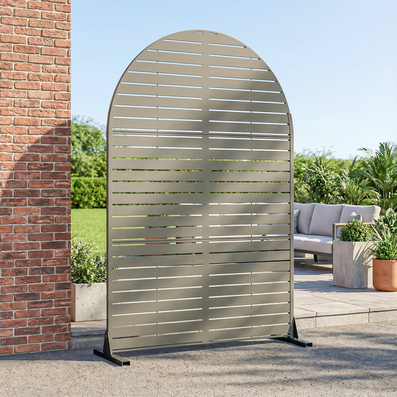 Panneau de clôture en métal pour écran d'intimité, Gris, olive