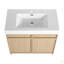 Meuble-lavabo sur pied 36 po avec lavabo en résine et 2 portes d'armoire à fermeture en douceur ((KD-PACKING)-126528778