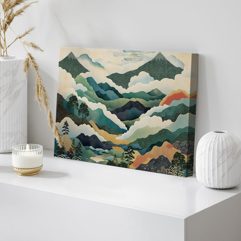 Impression sur toile Layered Forest Mountains, H 12 po x l 18 po, Wrapped Canvas, Ne s’applique pas
