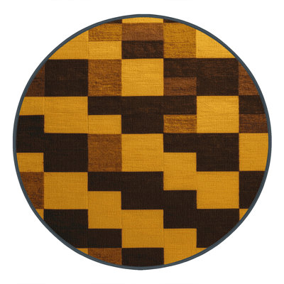 Machine Washable Botanical Brown Area Rug